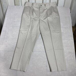 Lee Chino Pants Mens Beige Wrinkle Free Double Pleat Relaxed‎ Tapered 42x30 NWT